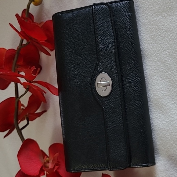 Source Unknown Handbags - Vintage Womens Wallet Faux Leather Checkbook Style Black